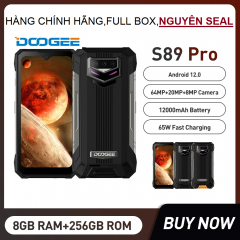  DOOGEE S89 Pro (Pin 12000mAh  , Helio P90 , Máy ảnh 64MP,Ram 8GB ,Rom 256GB, NFC , Sạc nhanh  65W , Android 12)