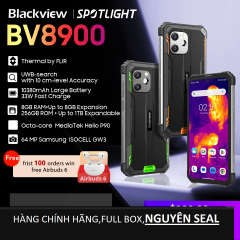 Điện thoại siêu bền Blackview BV8900(Camera nhiệt, Android 13, Màn hình 6,5 inch, 1080*2400 , Ram16GB ,Rom 256GB ,Helio P90 ,Camera sau 64MP với FLIR ,pin 10.380mAh)