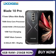 DOOGEE Blade10 Pro Điện thoại chắc chắn (Mỏng, HD+ 6,56 inch, 16GB+256GB, T606 4G, Cam 50MP, 5150mAh, NFC, Android 14)