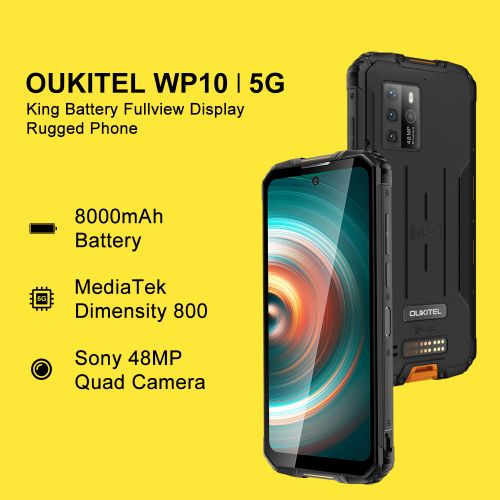 Điện thoại Oukitel WP10 5G (chống nước,chống va đập,Ram 8GB, Rom 128GB , Pin 8000mAh,Pin khủng)
