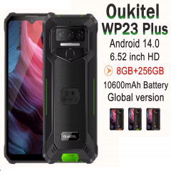 Điện thoại bền bỉ Oukitel WP23 Plus (Pin 10.600mAh,Ram24GB(8GB+16GB ảo),Rom 256GB,màn hình 6,52 inch,Android 14.0,Unisoc T606 Octa-core, NFC, OTG,4G).