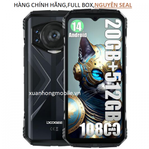 Điện thoại chắc chắn DOOGEE S118(Ram 20GB(8GB+12GB),ROM 512GB,Màn hình 6,58 inch, Android 14, MediaTek Helio G99 Octa Core, Mạng: 4G,OTG, NFC)