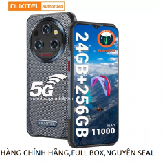 Điện thoại chắc chắn Oukitel WP35 5G(Ram 8GB,Rom 256GB, Nhận dạng vân tay,chống nước,chống va đập IP68/IP69K,Pin 11000mAh, Màn hình 6,6 inch,CPU MediaTek 6100+ Octa Core, NFC,OTG)