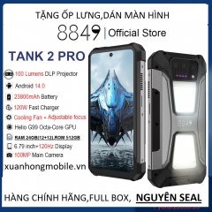 8849 tank 2 Pro (Android 14,camera 100MP, NFC ,pin 23800 mAh,Ram 24GB(12+12),Rom 512GB,máy chiếu 2.4K, , cốc sạt nhanh 120W,cpu Helio G99 Octa Core, Dual SIM)