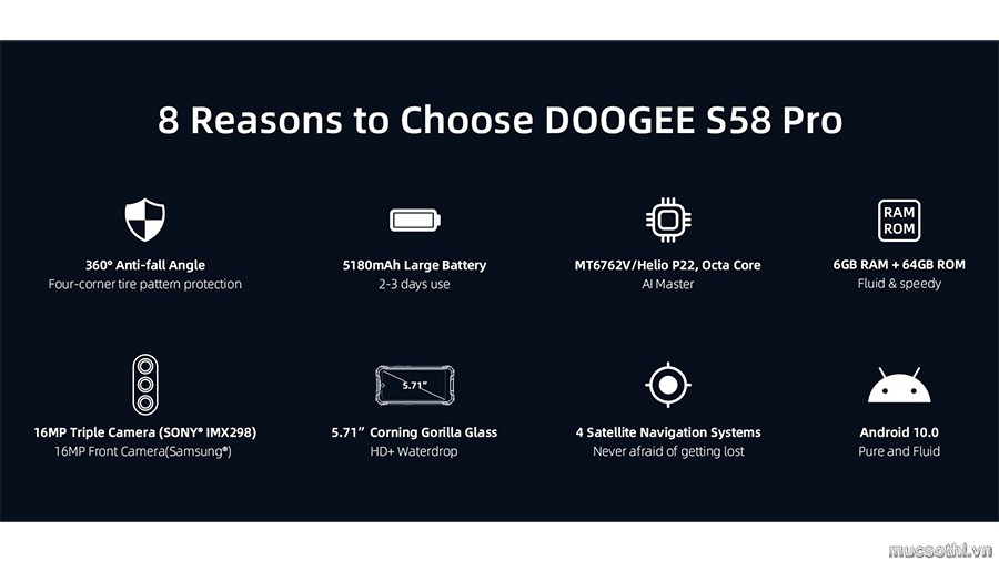 Trời ơi tin được không Doogee S58pro siêu bền giá mới cực sốc luôn nà - 0949495439